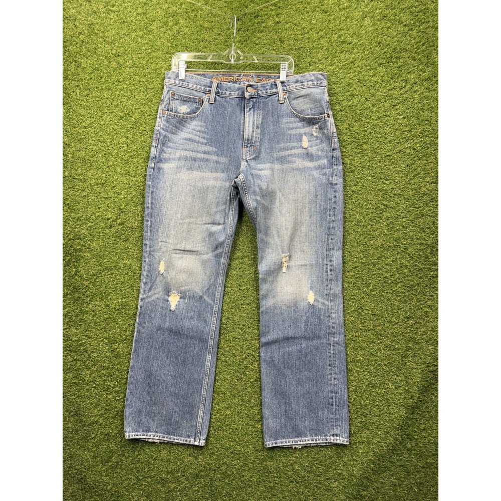 Vintage American Eagle Jeans Mens 36x32 Medium Wash Denim Low Rise Straight Y2K
